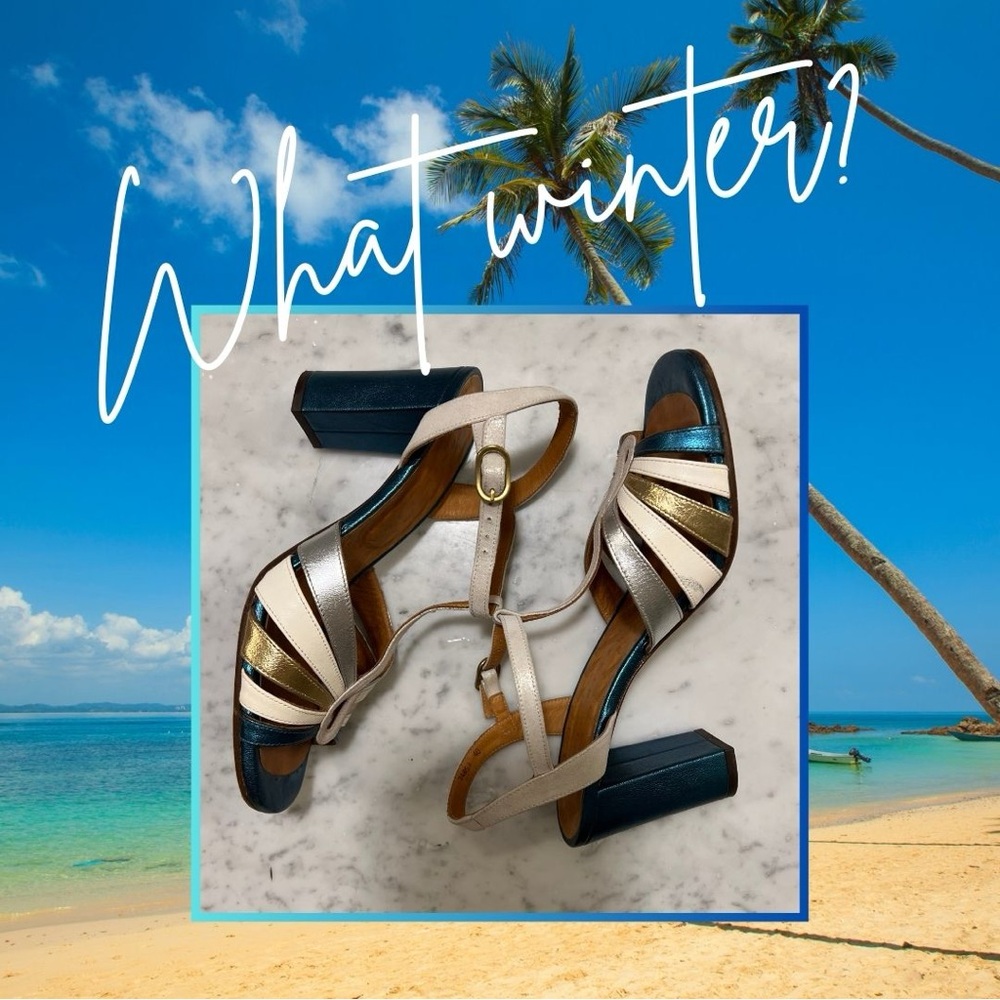 CHIE MIHARA metallic leather strapped sandals